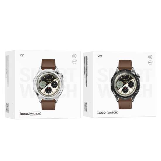 HOCO Y21 1.43inch AMOLED Smart Watch Sports Bluetooth Call Version Heart Rate Blood Oxygen Sleep Monitor For Man IP67 Waterproof