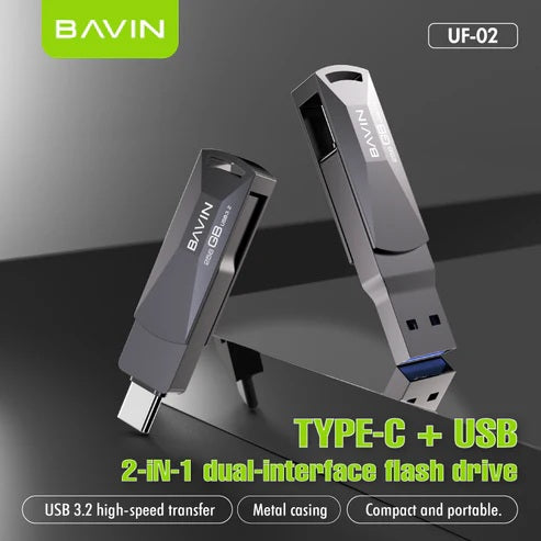 Bavin USB Drive 64GB USB3.2 to Type C