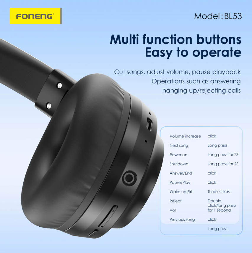 BL53 Foldable Bluetooth Headset