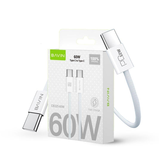 Bavin 3ft 60W USB Type C to C Charging Cable for iPhone 15 for Samsung Galaxy S24/A14/A54/S23 FE/S23+/S23 Ultra/A53 5G/S22/A13/A03S/S21S20/A12/A32, white