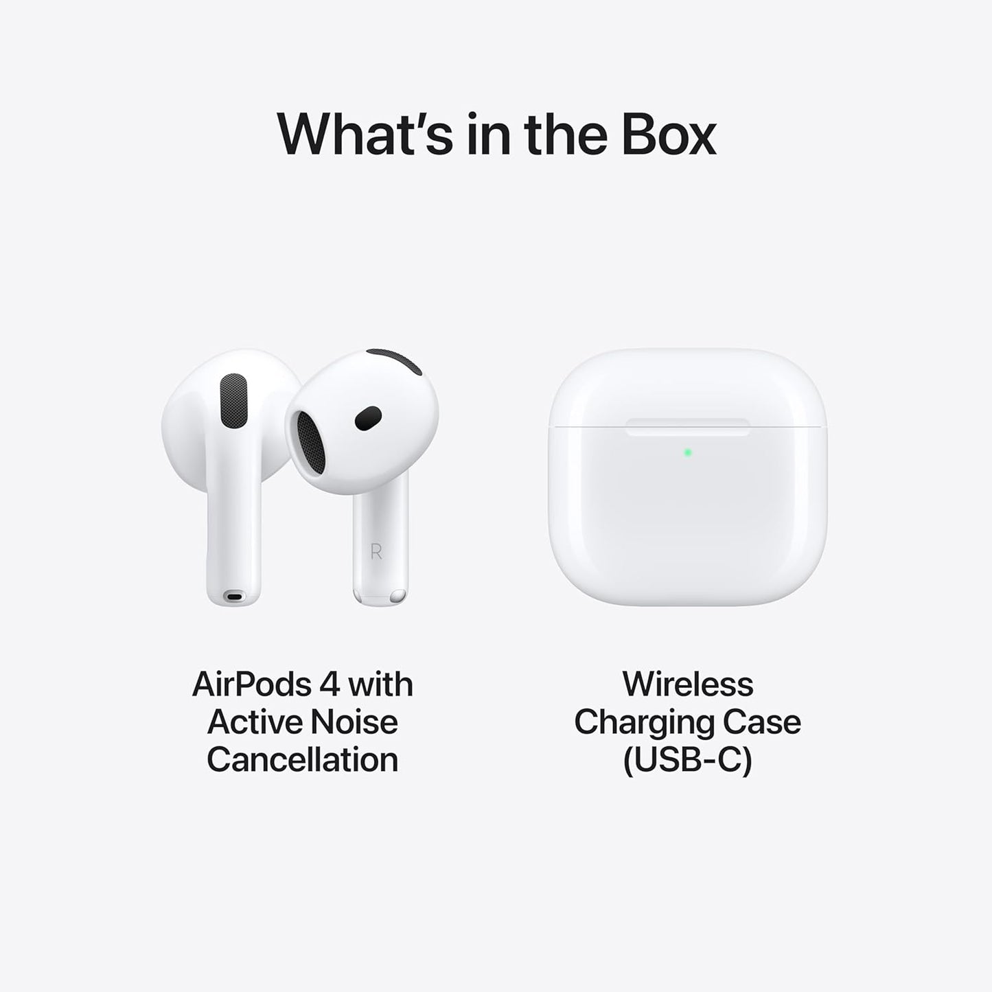 AirPods 4 Wireless Earbuds, Bluetooth Headphones, with Active Noise Cancellation, Adaptive Audio, Transparency Mode, Personalized Spatial Audio, USB-C Charging Case, Wireless Charging, Copy A