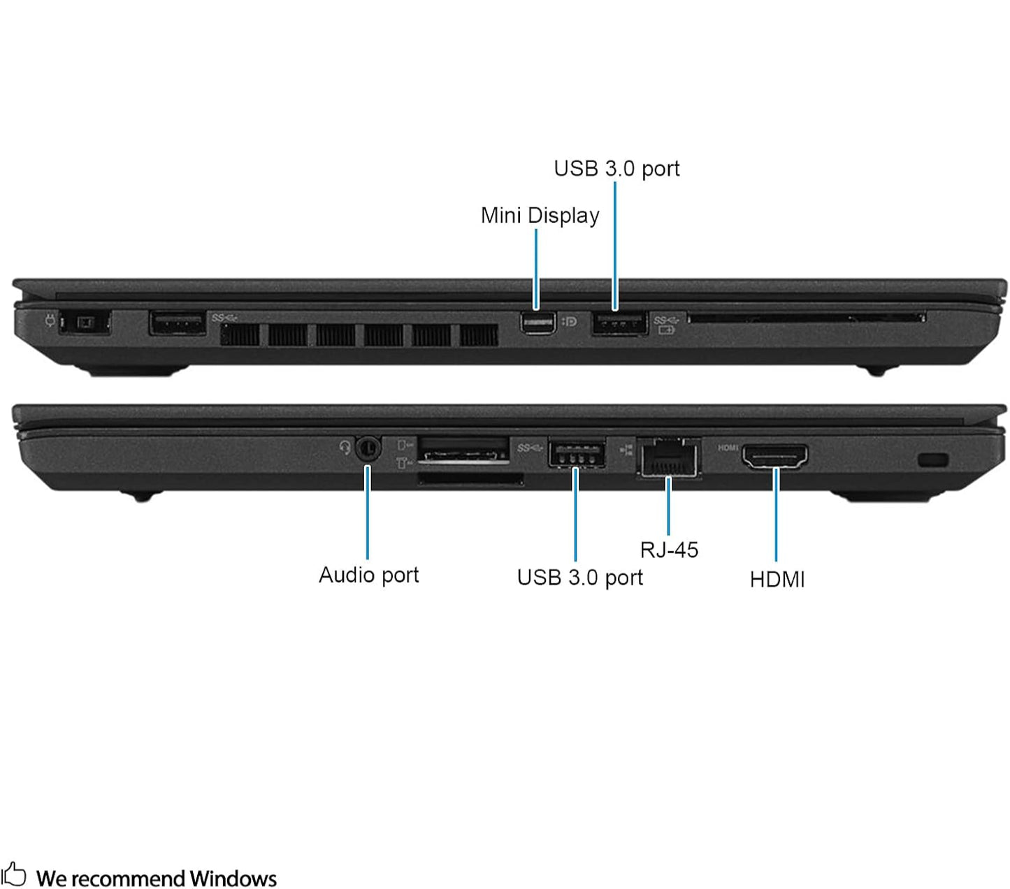 Lenovo ThinkPad T460s 14in Notebook Intel Core I5-6200U up to 2.8G,Webcam,1920x1080,8G RAM,256G SSD,USB 3.0,HDMI,Win 10 Pro 64 Bit,Multi-Language Support English