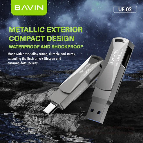 Bavin USB Drive 64GB USB3.2 to Type C