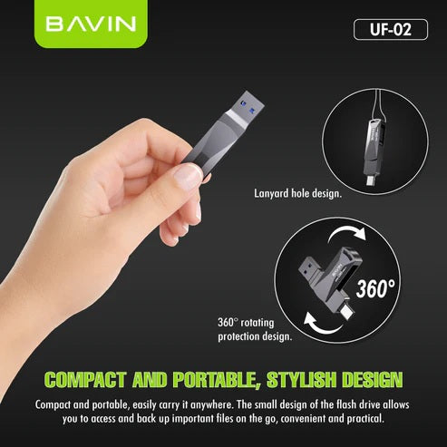 Bavin USB Drive 64GB USB3.2 to Type C