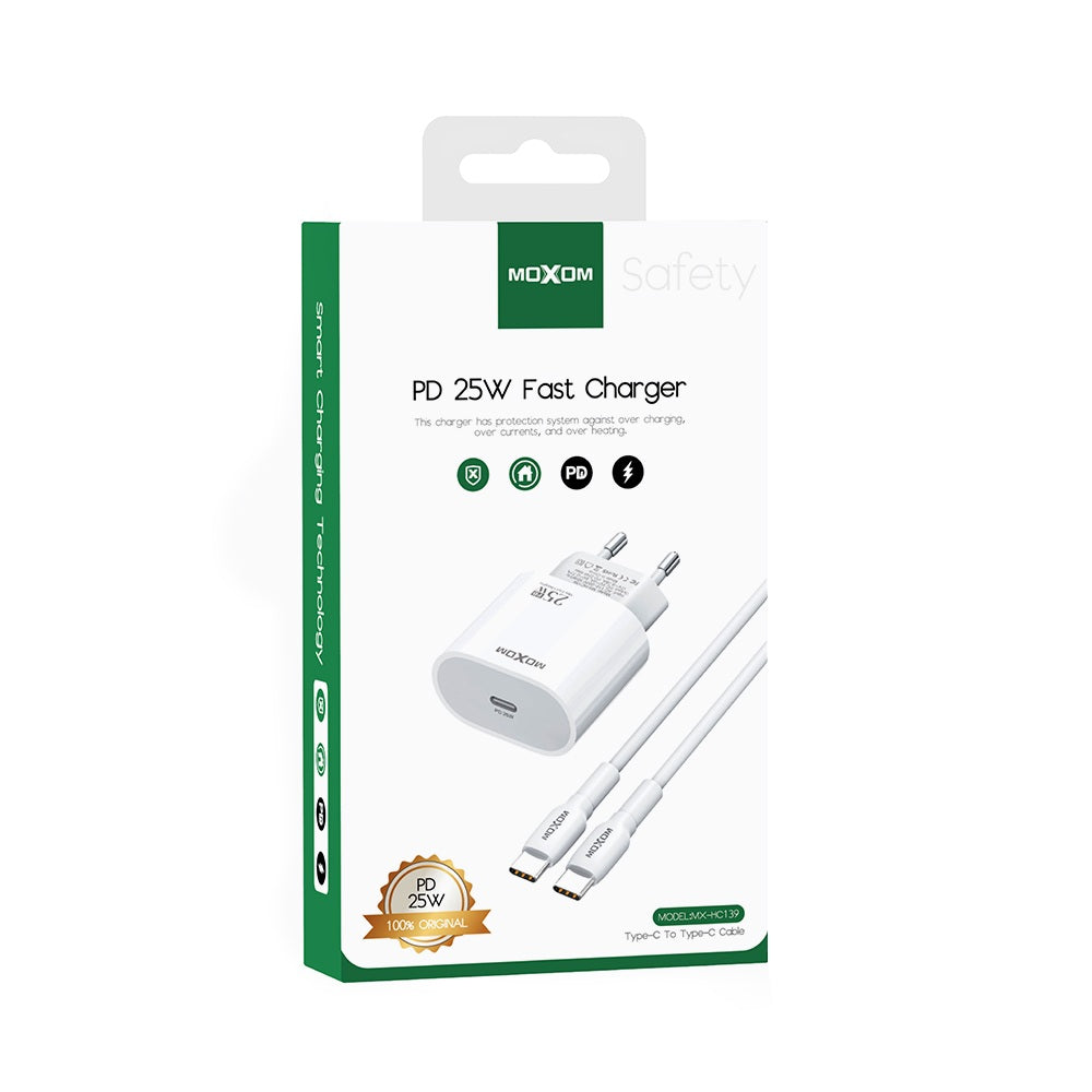 Moxom PD 25W Fast Charger Type C to Type C