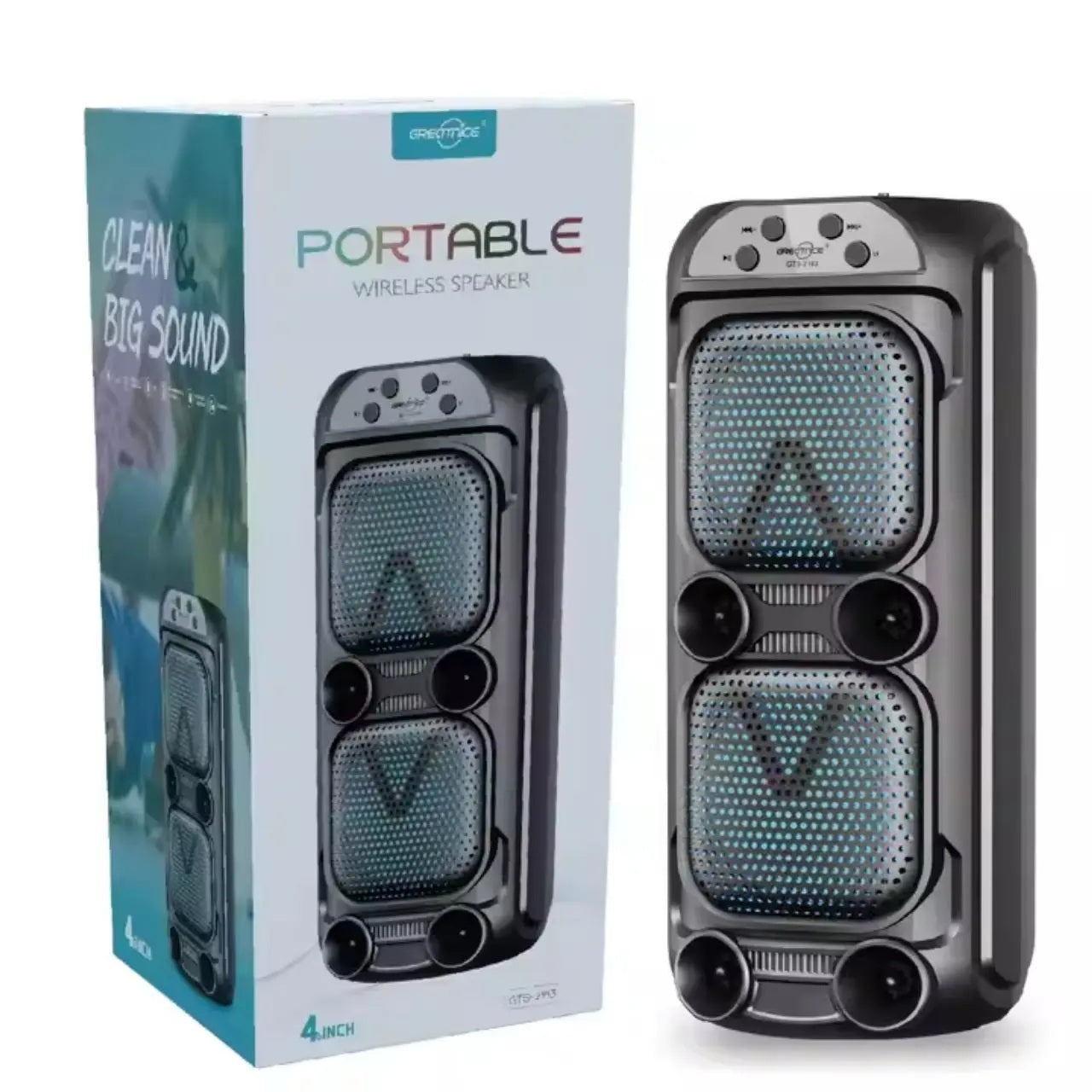 Greatnice Portable Bluetooth Karaoke 4″ Speaker (GTS-2163)